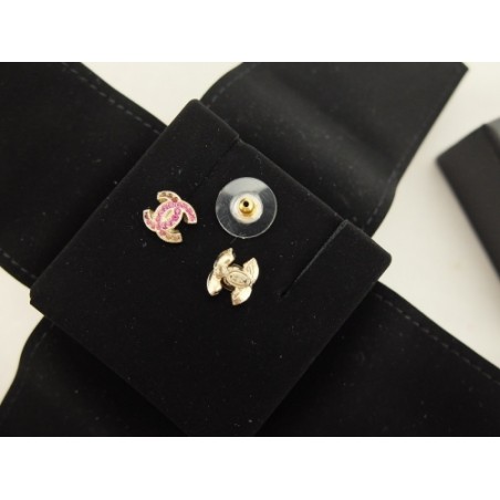 pink chanel earrings double c