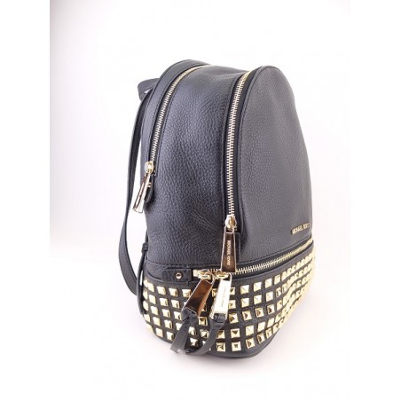 MICHAEL KORS BACKPACK SMALL ERIN STUDDED CONVERTIBLE LEATHER BLACKGOLD   eBay